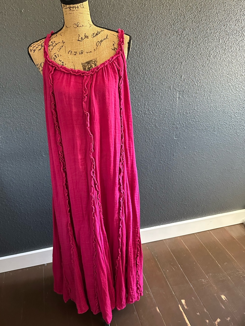 Free People McKinley Maxi Dress Raspberry Pink Size M